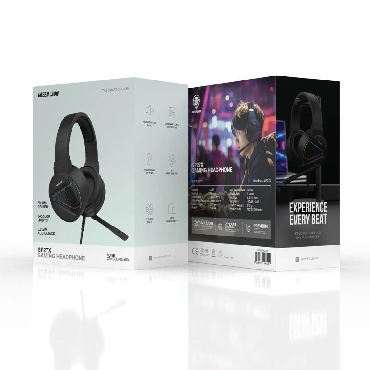 ⁦سماعة Green Lion GP27X Gaming Headphone⁩ - الصورة ⁦2⁩