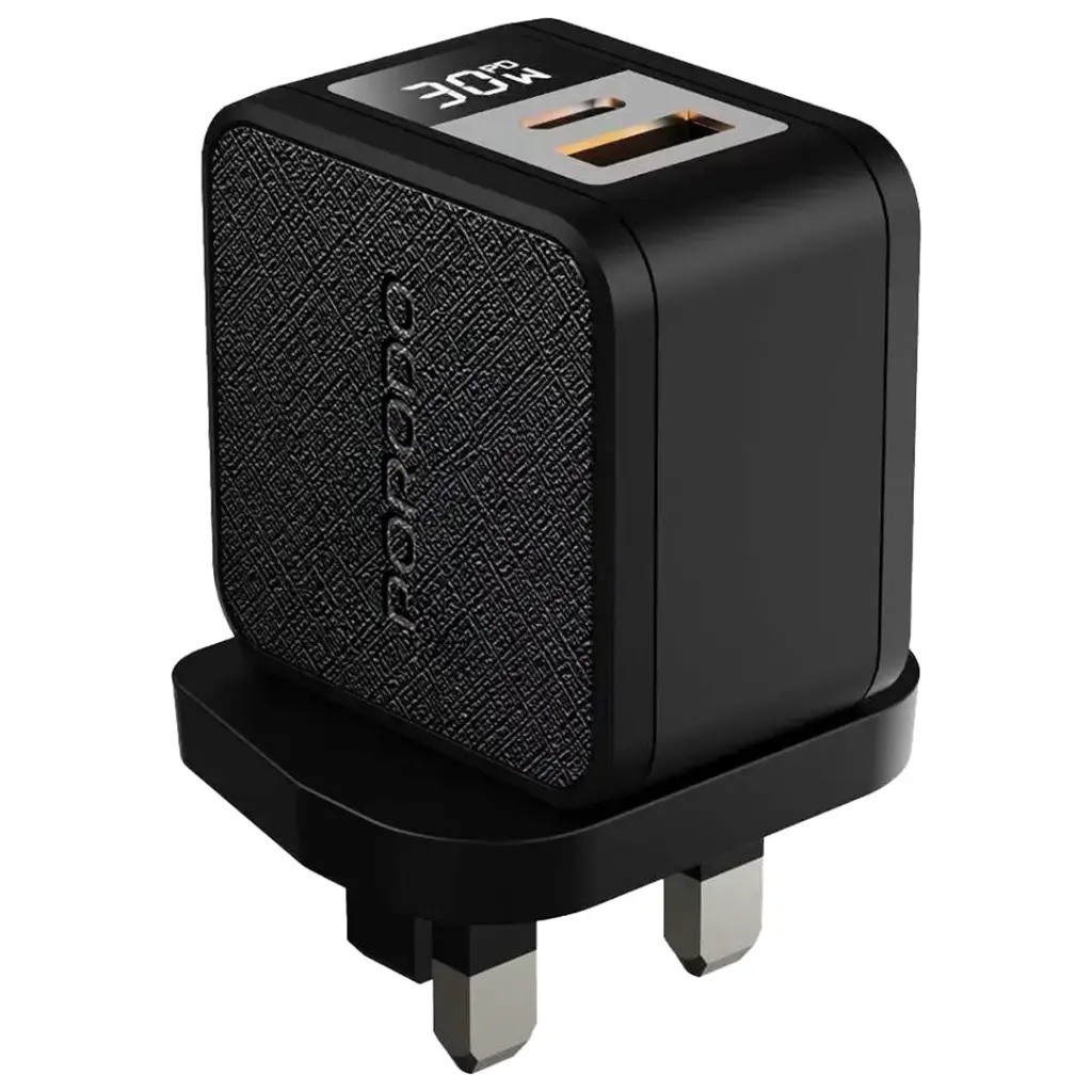 شاحن جداري مع شاشة رقمية porodo 30W - الصورة 2
